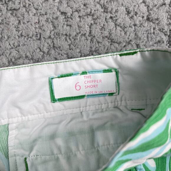 Lilly Pulitzer Chipper Bermuda Shorts Blue Green Size 6 Golf Chino - Picture 2 of 9